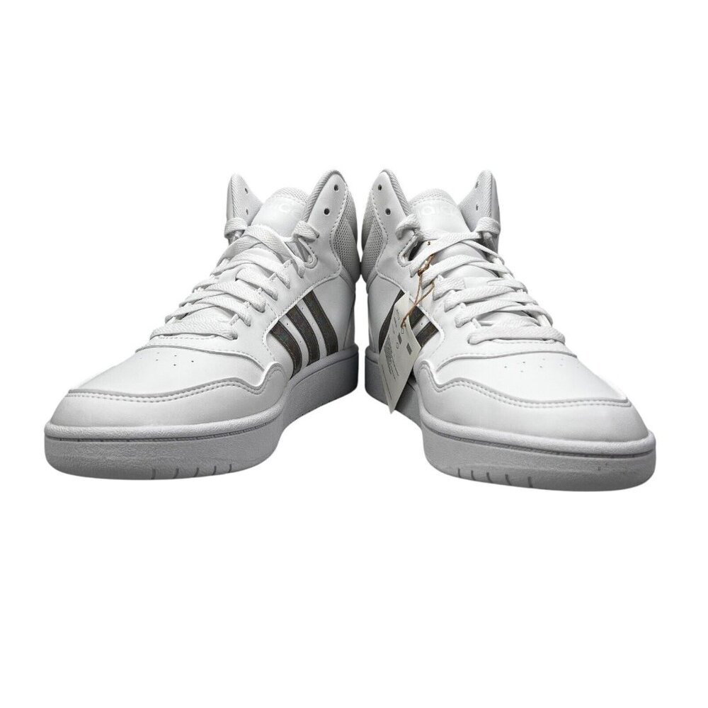 Adidas Hoops Mid White Basketball Shoes Youth Girl's Sizes 4 - 6 (Y) GS - Picture 8 of 9